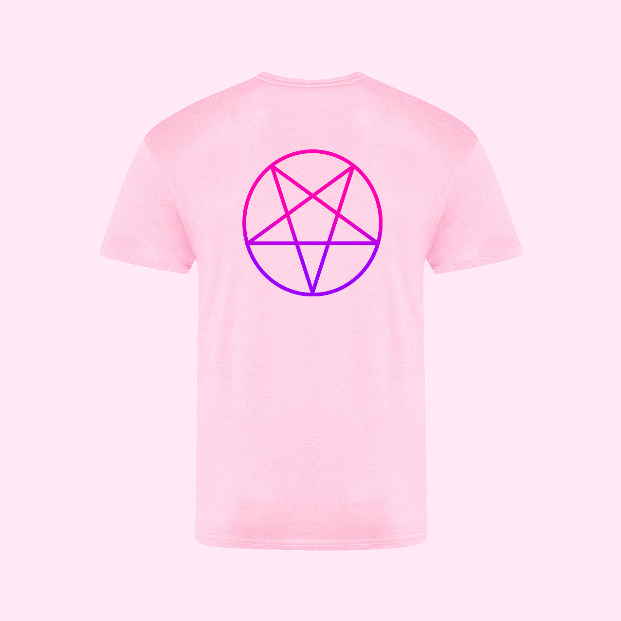 Pink Purple Ombre Inverted Pentagram T-Shirt (Sizes S-5XL)