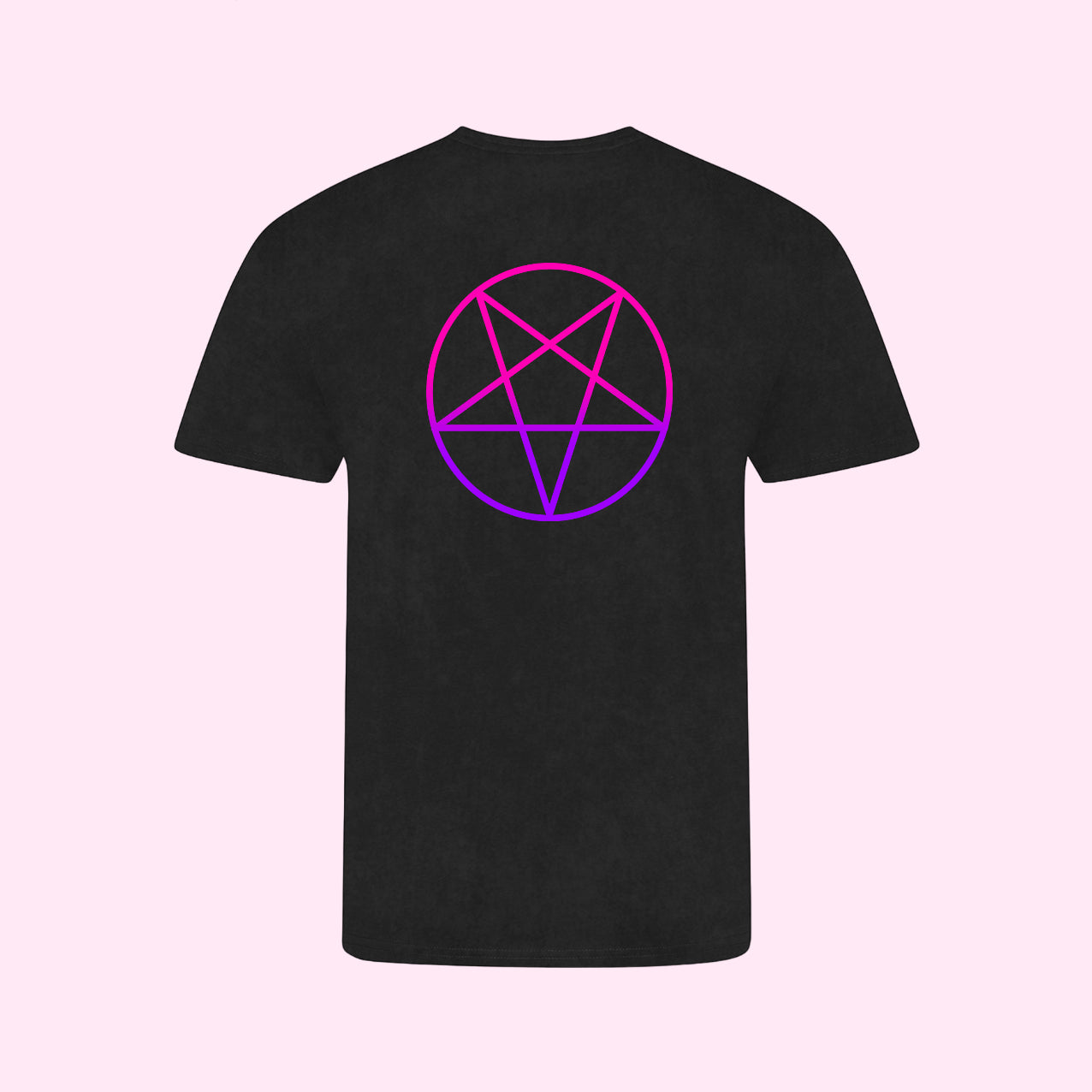 Pink Purple Ombre Inverted Pentagram T-Shirt (Sizes S-5XL)