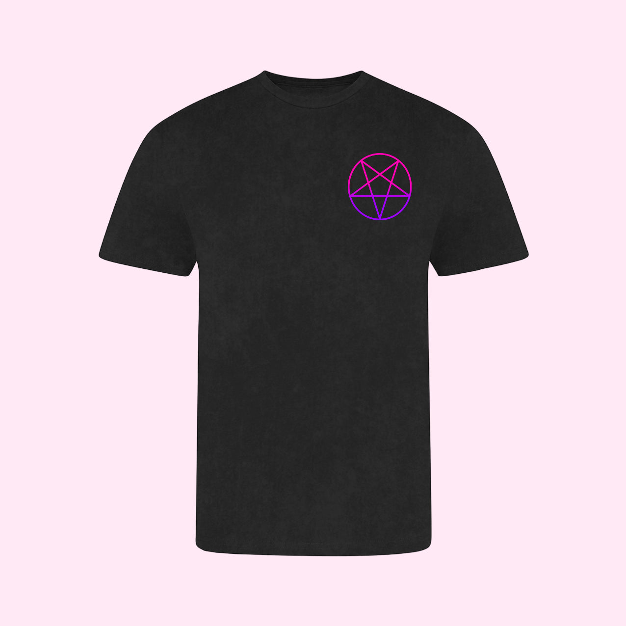 Pink Purple Ombre Inverted Pentagram T-Shirt (Sizes S-5XL)