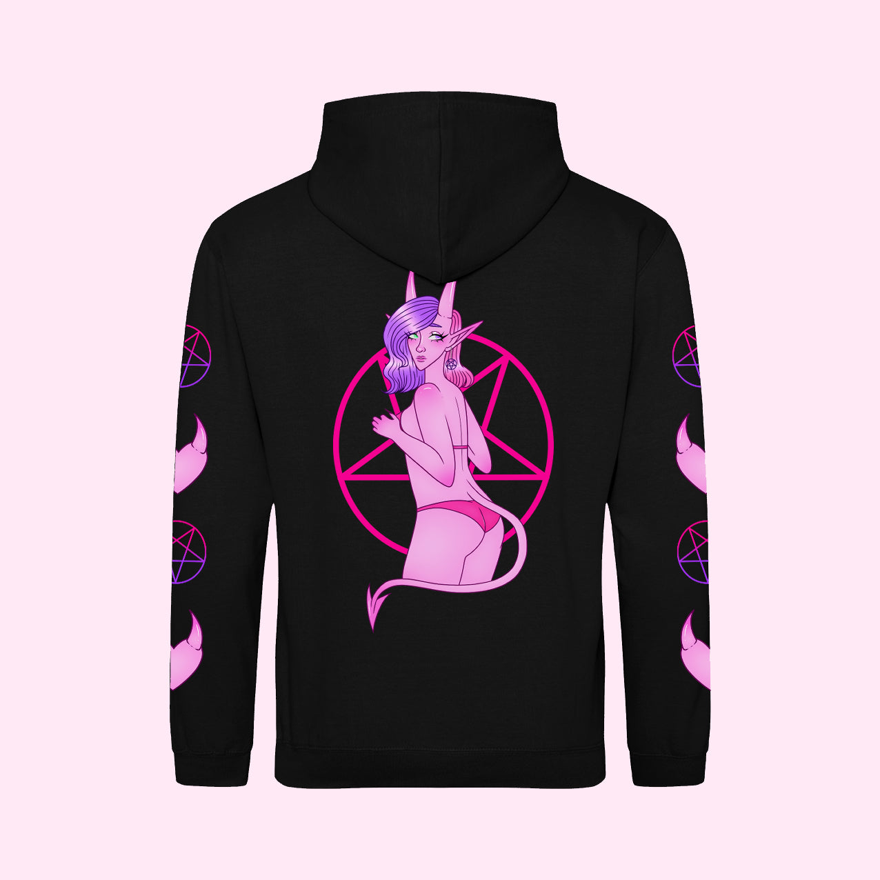 Pink Demon Girl Hoodie (Sizes S-5XL)