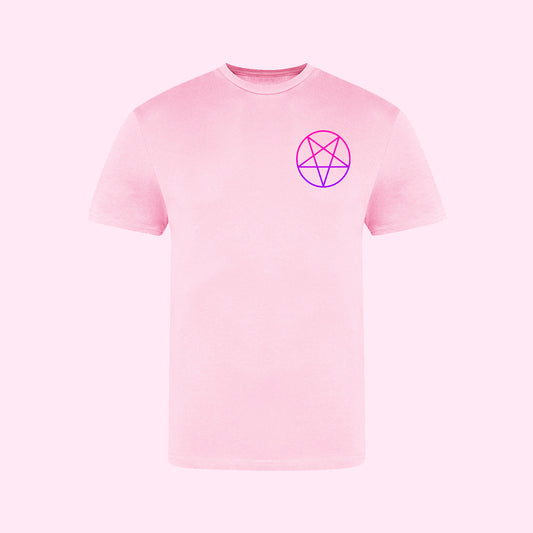 Pink Purple Ombre Inverted Pentagram T-Shirt (Sizes S-5XL)