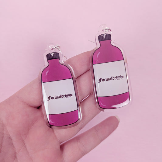 Formaldehyde Bottle 2.5 Inch Earrings