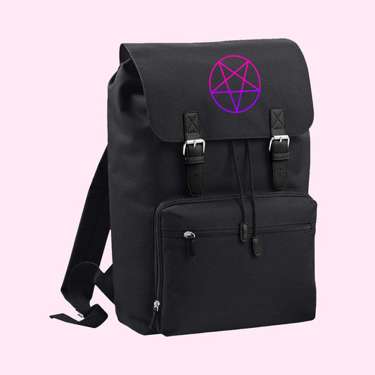 Pink Purple Ombre Inverted Pentagram Backpack