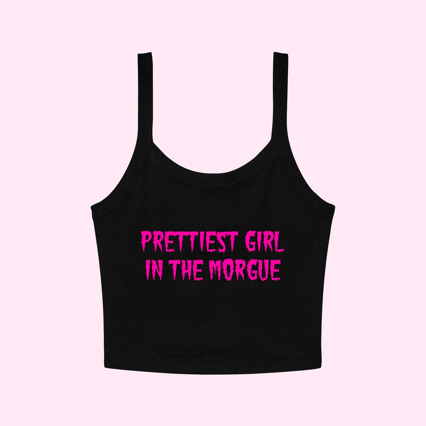 Prettiest Girl In The Morgue Cropped Tank Top