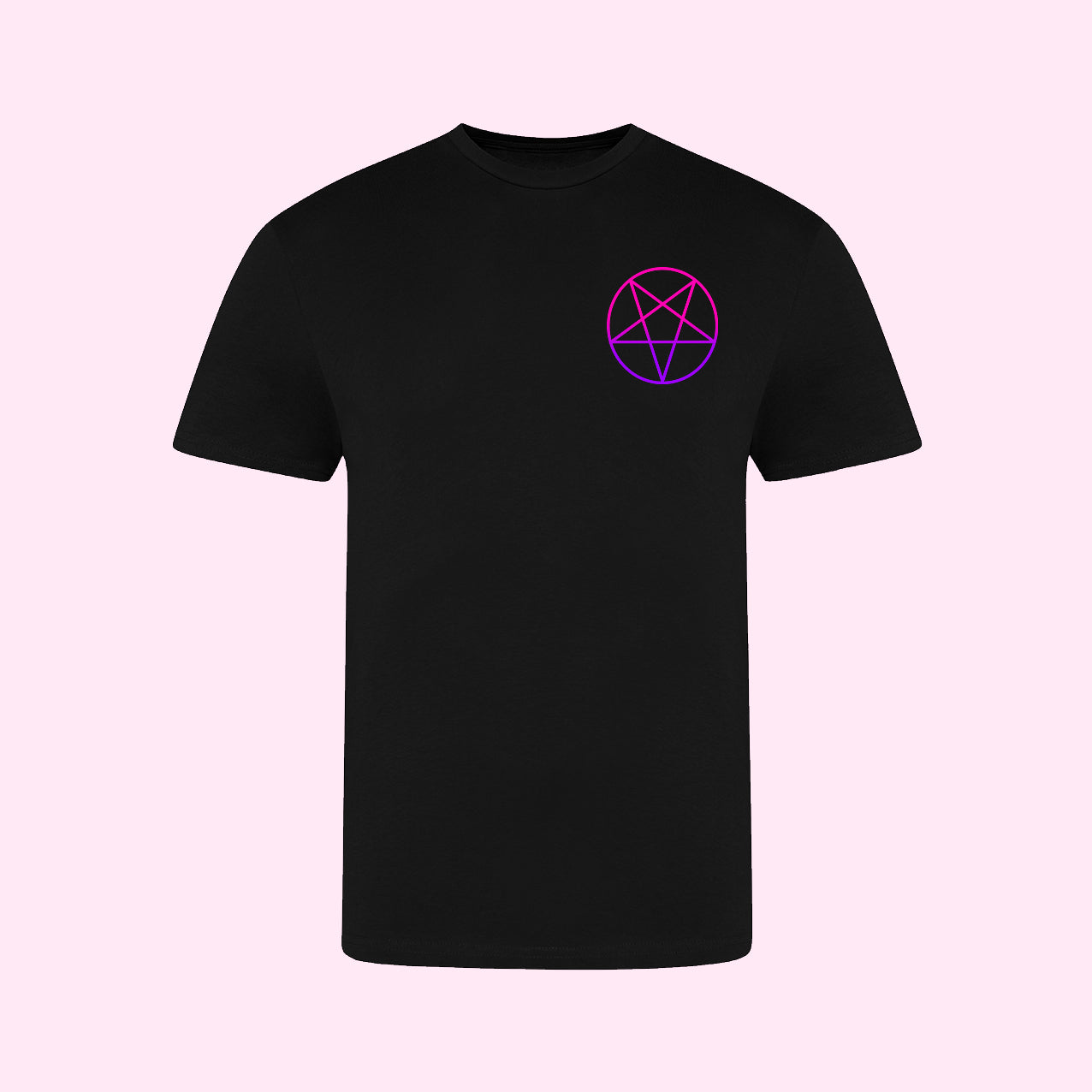 Pink Purple Ombre Inverted Pentagram T-Shirt (Sizes S-5XL)