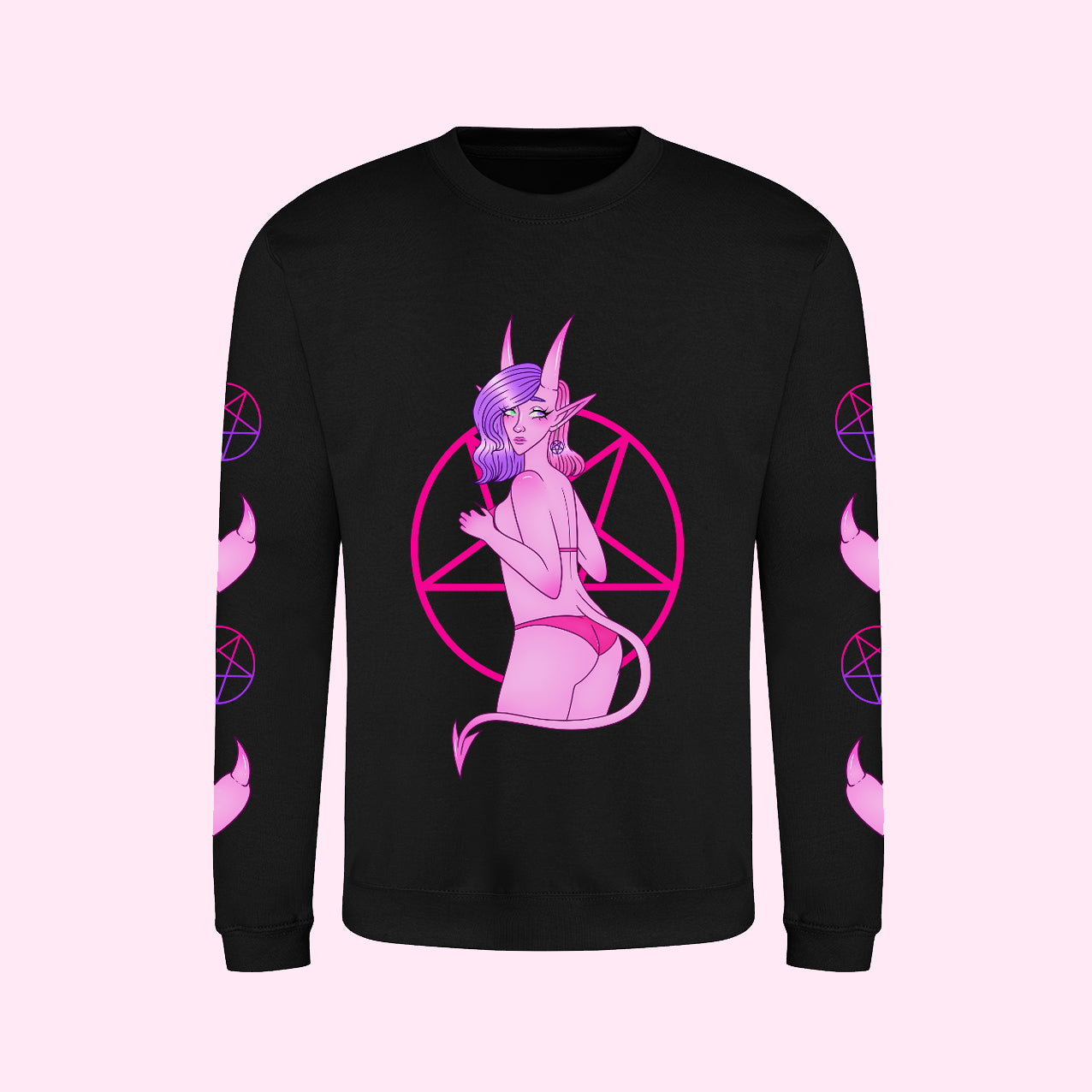 Pink Demon Girl Sweater (Sizes S-5XL)