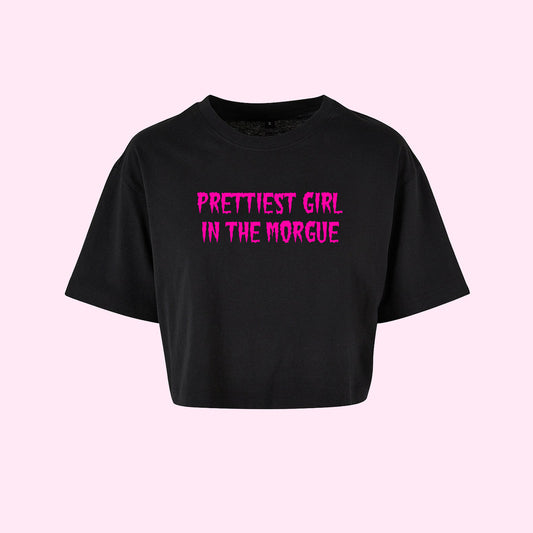 Prettiest Girl In The Morgue Crop Top (Sizes S-5XL)