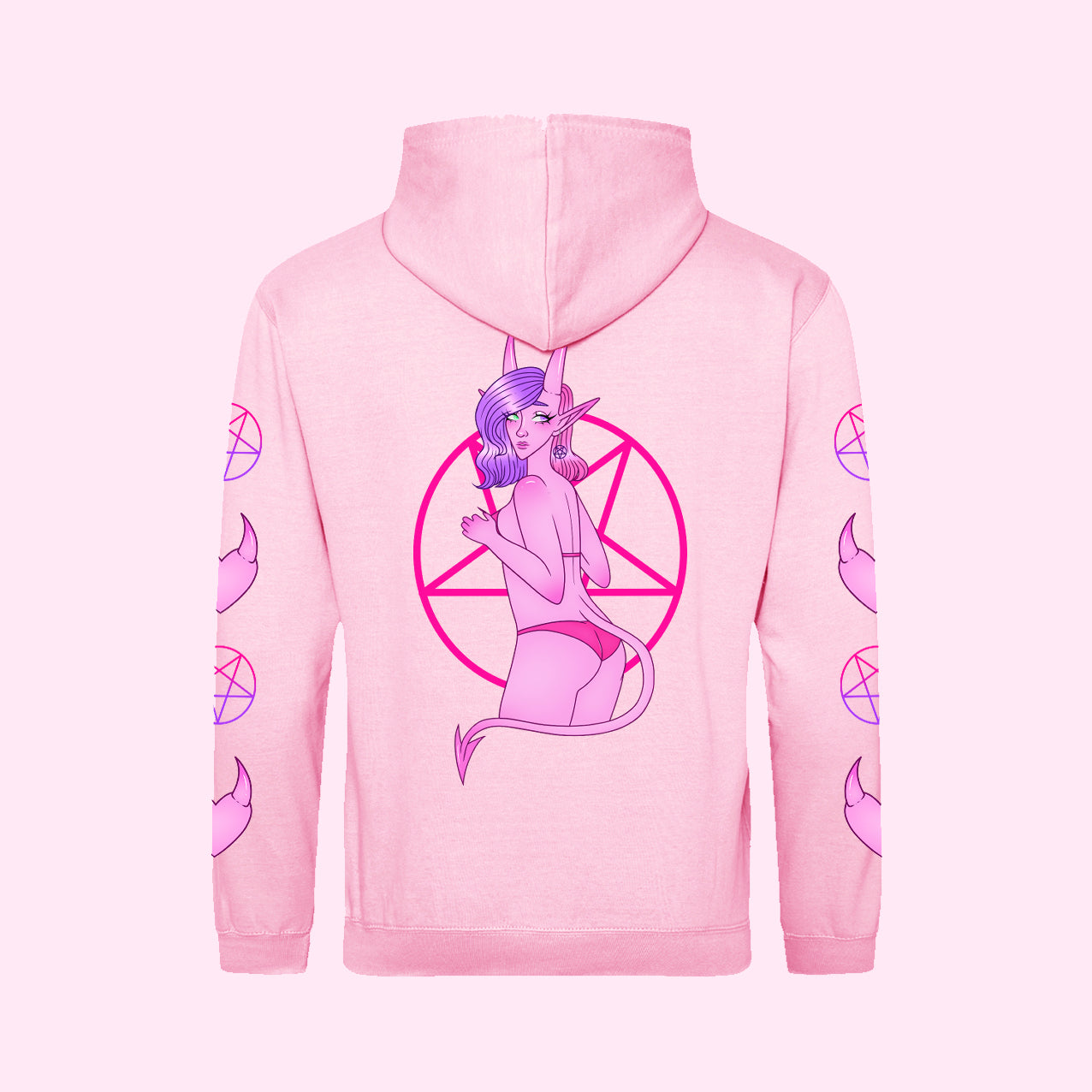Pink Demon Girl Hoodie (Sizes S-5XL)