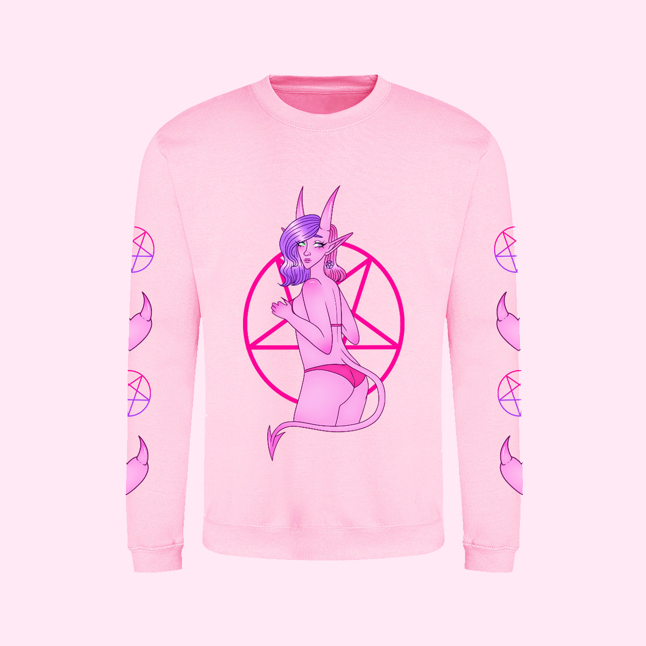 Pink Demon Girl Sweater (Sizes S-5XL)
