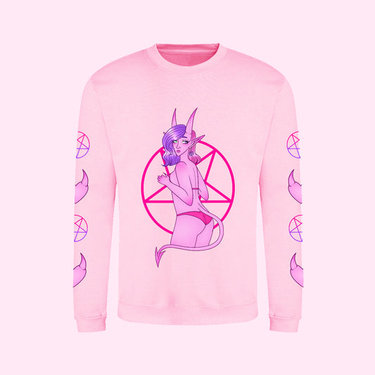 Pink Demon Girl Sweater (Sizes S-5XL)